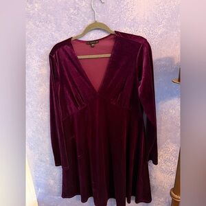 Tiana B. Deep Purple Velvet Mini Dress